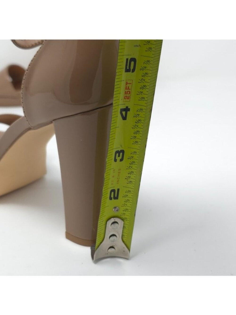Nine West Elope Metallic Embossed Platform Heels Beige 6 Medium - Picture 8 of 9